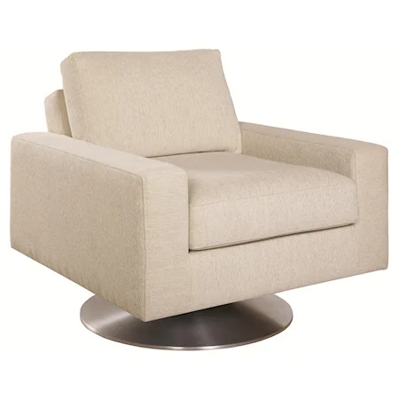 Contemproary Swivel Chair with Modern Track Arms